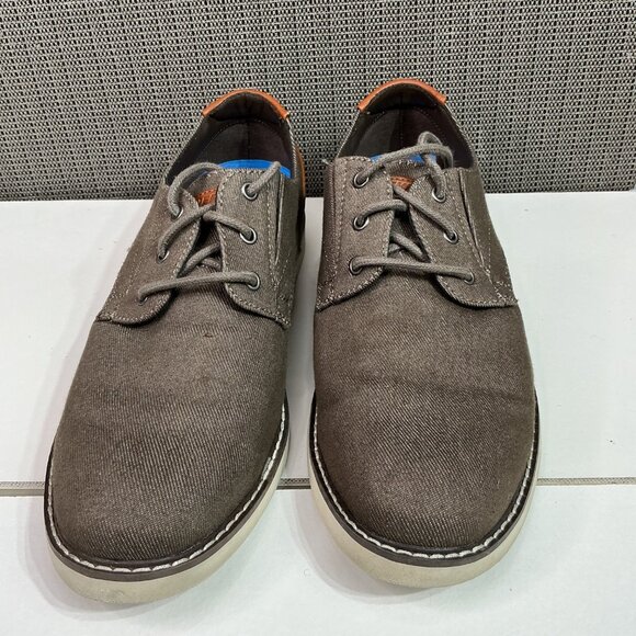 SKECHERS, Men's Size 8.5 Parton-Wilcon Canvas Oxford Tan And Brown Shoe - Picture 2 of 8